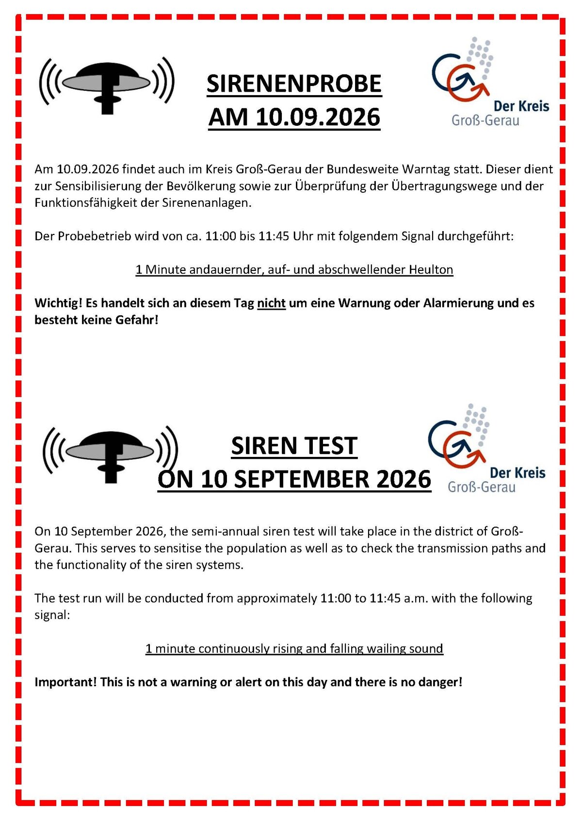 Warntag am 10.09.2026