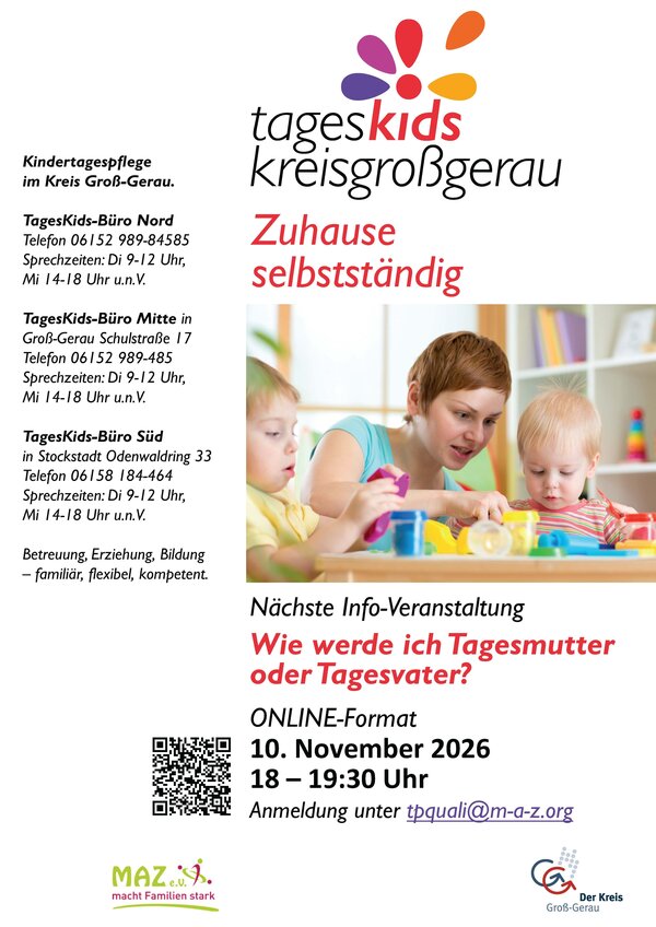 Bild vergr&ouml;&szlig;ern: Flyer Infoveranstaltung Kindertagespflege